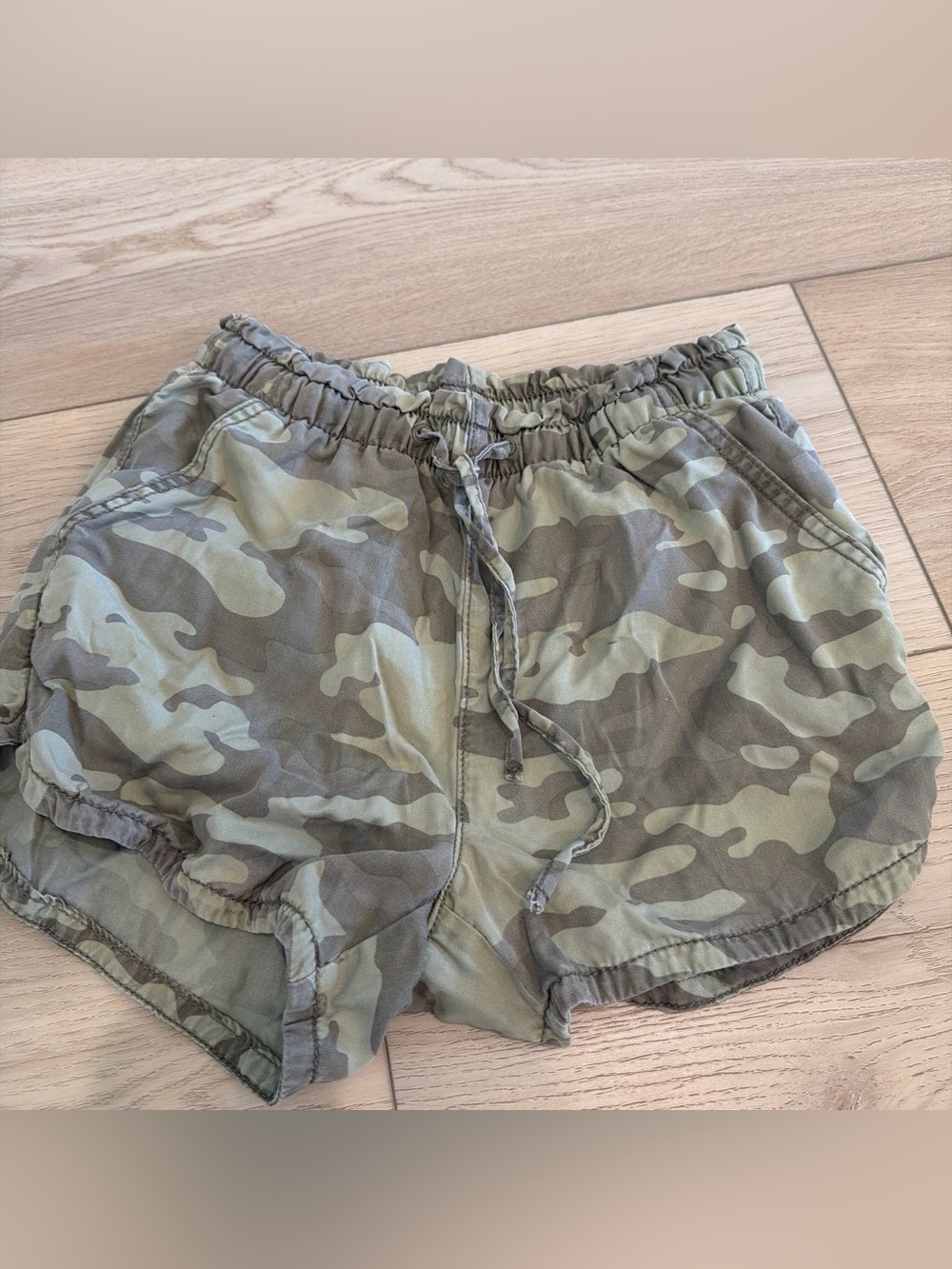 American Eagle Outfitters Camo Print Athletic Shorts - Olive Green